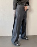 Grey Side Pleated Slack #250337